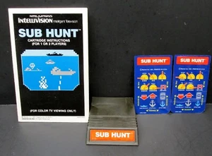 SUB HUNT, Intellivision, Mattel 1981, Cartridge, Manual & Overlays, Tested - Picture 1 of 1
