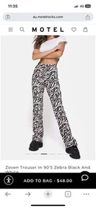Motel Rocks Zebra Trousers - Picture 1 of 3