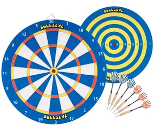 OFFICIAL BULLSEYE 17" DARTBOARD & TARGET GAME + 2 SETS OF DARTS BRAND NEW! - Picture 1 of 2