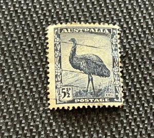 Emu 5 1/2d Blue Australian Used - Picture 1 of 2