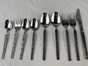 LOT OF 9 Interpur Mexicali Rose Stainless Steel Japan spoons forks sugar knife - Picture 1 of 6