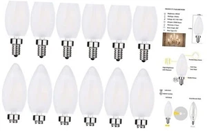 Frosted LED Candelabra Bulbs E12 LED Bulbs 25watt B11frosted-2w-2700k-12pack - Picture 1 of 8