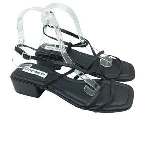 Steve Madden ansprechende schwarze Riemchen-Sandalen Blockabsatz Größe 8 - Bild 1 von 7