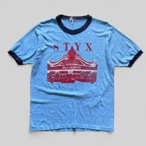 STYX Men’s Vintage Early 80s ‘Paradise Theatre’ Ringer T-Shirt – Size L - Picture 1 of 12