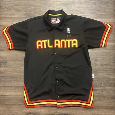 Camisa de tiro vintage Atlanta Hawks Nike Rewind chaqueta de calentamiento para hombre M NBA Foto 1 de 4