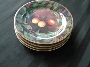 C-1058B 4 French Gien Cueillette 6 1/2" Bread Canope Appetizer Plates - Picture 1 of 5