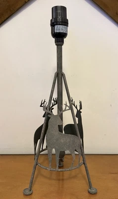 Metal Deer Table Lamp Farmhouse Rustic Hunting Outdoors Tested Works 15.75” - image 1 of 4
