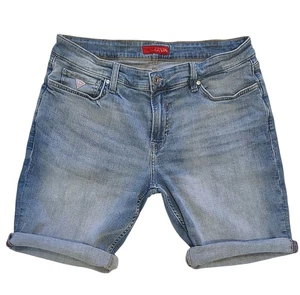 Guess pantaloncino uomo denim 34 elasticizzato slim lavaggio chiaro blu taglio invecchiato  - Foto 1 di 9