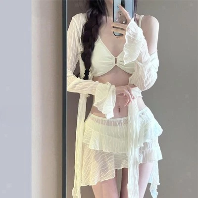 Costume da bagno da donna con volant, costume bagno spiaggia, per festival, - Immagine 1 di 4