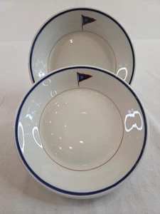 PAIR Antique Rochester Yacht Club Bowls Mayer China For Geo W Davis 1930's 7.5"D - Picture 1 of 7