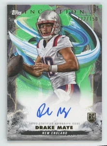 2024 Topps Inception Rookie Autografi Green Drake Maye Rookie Auto 122/150 Nuovo - Foto 1 di 2