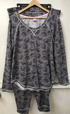 Jenni by Jennifer Moore Printed Soft Long Sleeves Pajama Set Hedgehogs Size XL - Image 1 of 4