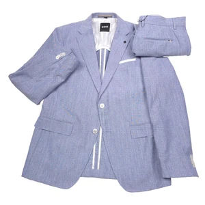 Hugo Boss Hutson 233 Slim Fit Blue Wool Blend Two Piece Suit Mens Size 42R X 34R - Picture 1 of 24