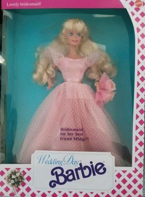 Mattel Barbie 1990 Vintage Doll Wedding Day Lovely Bridesmaid, Pink Polka Dot - Image 1 of 4