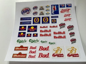 Scalextric /Slotcar Pre-Cut Decal Set Foster’s Carlsberg Miller Lite, SCX, Corgi - Picture 1 of 4