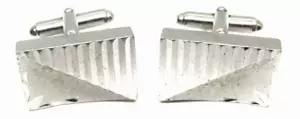 Manschettenknöpfe Anson signiert 925 Sterlingsilber geschnitzt Rechteck Vintage Herren Schmuck - Bild 1 von 4