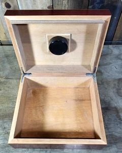 Vintage Humidor Holz Zigarrenkiste Kirschholz 10" x 9" x 4" SCHÖN! - Bild 1 von 11