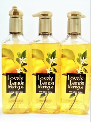 Bath Body Works LOVELY LEMON MERINGUE Deep Cleansing Hand Soap NEW x 3 - Image 1 of 4