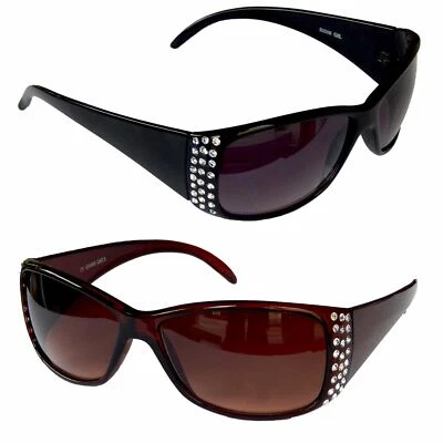 GIL Sonnenbrille Damenbrille Pornobrille mit Strass-Steinen Schicke Brille M 38