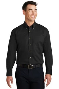 3 Pack Of Port Authority S600T Men's 100% Cotton Long Sleeve Twill Shirt - Picture 1 of 7