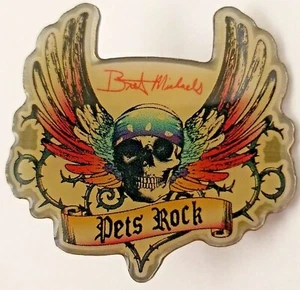 PetSmart Employee Lapel Tack Pin Bret Michaels Pets Rock Brand Skull Wings Wire - Picture 1 of 4