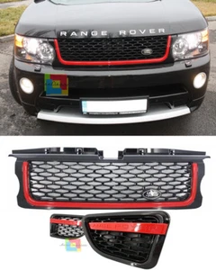 LAND ROVER RANGE ROVER SPORT 2010-2013 GRIGLIA ANTERIORE + LATERALI NERO / ROSSO - Imagen 1 de 12