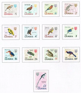 Gambia Fauna Birds 13 stamps set 1966 MLH - Picture 1 of 1