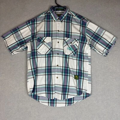 Vintage Camel Trophy Shirt Mens XXL Blue White Plaid Metal Buttons Outdoors - Image 1 of 4