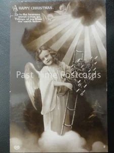 Old RPPC - A HAPPY CHRISTMAS 'Up To The Heavens Sweet Echos Go'  - Picture 1 of 1