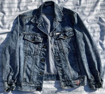 Chaqueta Denim De Colección Guess Georges Marciano Lavado Ácido Talla Pequeña Recortada Hecha en EE. UU. Foto 1 de 4