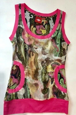 Маслянистый женщин многоцветный цветочный без рукавов эластичной верхний размер XS - США (размер 4) - Изображение 1 из 4