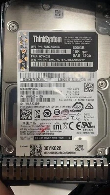 Lenovo 00YK028 7XB7A00039 600GB 2.5 15K 12GB/s SAS Internal Hard Drive - Image 1 of 2