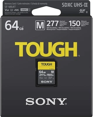 Sony 64GB M-Series Tough SD SDXC Card UHS-II,  R 277MB/s, W 150MB/s- UK - Image 1 of 2