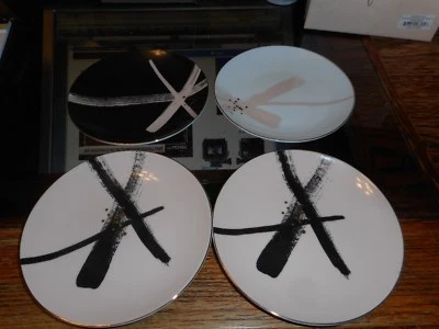 Nuevo sin usar, en caja Rosanna Anything Goes pinceladas 6" platos de postre 4 con caja de regalo Foto 1 de 4