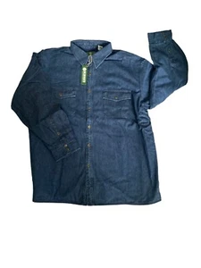 Vintage Shnee's Men's Casual Fleece Lined Blue Denim Shirt Size XXL - Picture 1 of 7