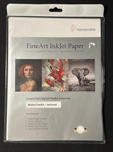Hahnemuhle Matt Fine Art Inkjet Paper Sample Pack 8.5 x 11 Inch 10 Sheets - Zdjęcie 1 z 3