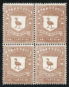 CD23 1/4d Brown Liverpool Circular Delivery Block 4 Unmounted Mint - Picture 1 of 1