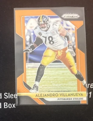 2018 Panini Prizm Die-cut Alejandro Villanueva #37 Orange Prizm /249. Steelers - Image 1 of 2