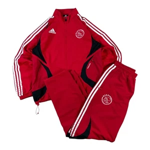 AJAX AMSTERDAM TRACKSUIT ADIDAS Y2K 2000S JACKET + SWEATPANTS BLOKCORE FOOTBALL - Picture 1 of 11
