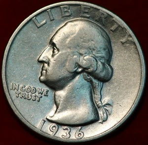 1936-S San Francisco Mint Silver Washington Quarter - Picture 1 of 2
