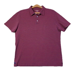 UnTUCKit Polo Shirt Mens XL Blue Red Striped Comfort Short Sleeve Golf Cotton - Picture 1 of 8