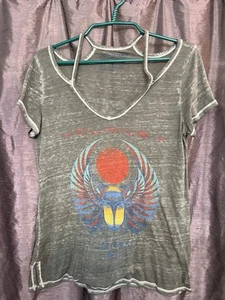 Journey Japan ‘81 Women’s Sz Small Burnout Cold Shoulder T Lucky Brand Band Tee - Picture 1 of 6