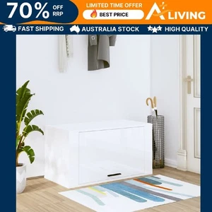 Wall-mounted Shoe Cabinet High Gloss White 70x35x38 cm Storage Organizer F 21014 - Picture 1 of 9