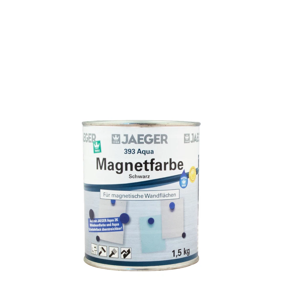 Jaeger Aqua Magnetfarbe 393 graphitgrau 1,5kg, magnetische Wandfarbe - Bild 1 von 1