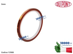 Nastro Adesivo Kapton [5mm x 30mt] Alte Temperature Polymide Tape Protezione Sch - Picture 1 of 1