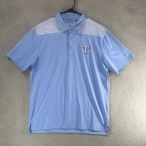 Camisa polo de golf Columbia azul bebé 5A Texas Rangers de béisbol para hombre talla grande - Imagen 1 de 7