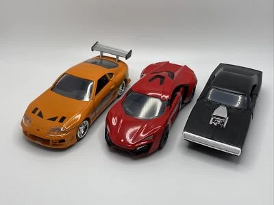 3 Pack Fast & Furious Cars , Charger, Supra, Lykan HyperSport 1/32 Scale Jada - Image 1 of 4