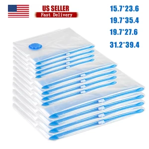 20 x Jumbo Vacuum Storage Bags Travel Space Saver Garment Seal Clothes Hand US - Picture 1 of 28