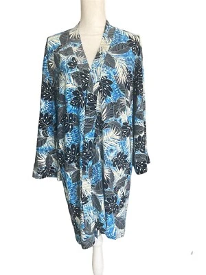 NUEVO CON ETIQUETAS - Attitudes by Renee Estampado Como Jersey Salón Kimono Tie Dye Tropics - XS Foto 1 de 4