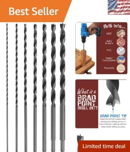 7-teiliges 12 Zoll Schnellarbeitsstahl Brad Point Bohrer-Set für dicke Materialien - Bild 1 von 8